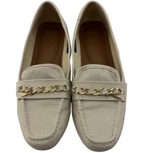 Nautica Beige Gold Chain Loafers